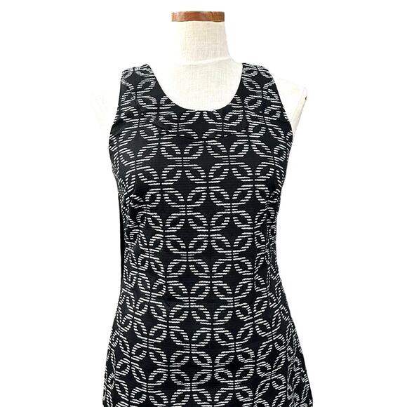 Evan Picone Geometric Sheath Dress 4 Black Gray Sleeveless Career Cocktail Party - Picture 10 of 13